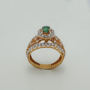 Zircon and Emerald Ring