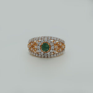 Zircon and Emerald Ring
