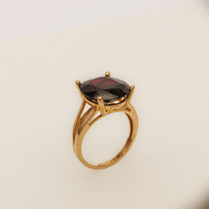 Crimson Crown – 21k Gold Solitaire with Odisha Garnet