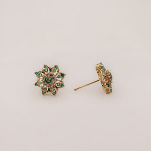 Elegant Floral Emerald Jewelry Set