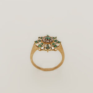 Elegant Floral Emerald Jewelry Set