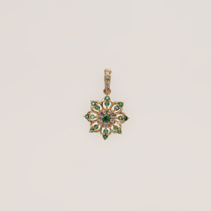 Elegant Floral Emerald Jewelry Set