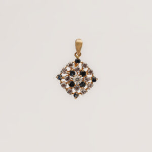 Elegant 21K Gold Sapphire Locket Set