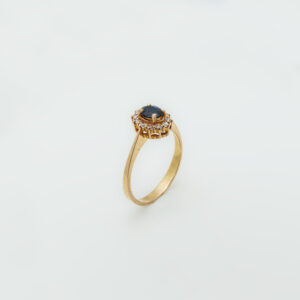Sapphires and zircons ring