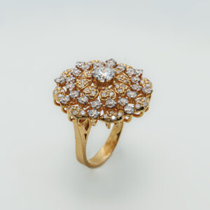 Floral-Inspired Zircon Cluster Ring