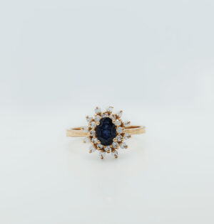 Sapphire Blossom Ring in 21K Gold