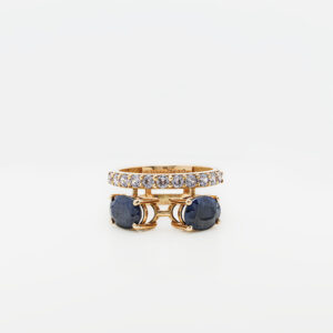 Dual Sapphire Elegance Ring Set