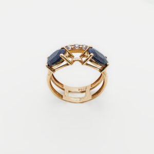Dual Sapphire Elegance Ring Set