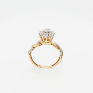 21K Gold Twisted Zircon Ring