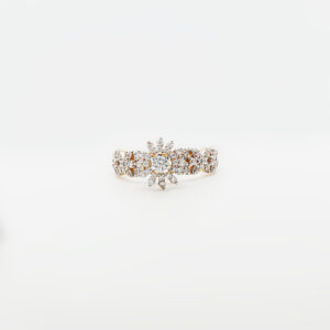 21K Gold Zircon Cluster Ring