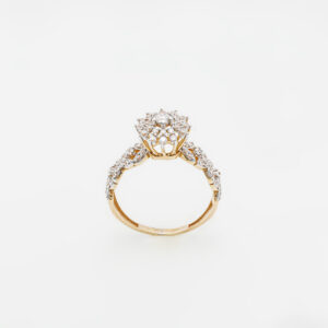 21K Gold Zircon Cluster Ring