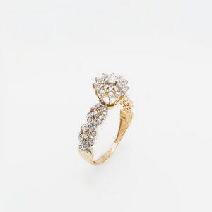 21K Gold Zircon Cluster Ring