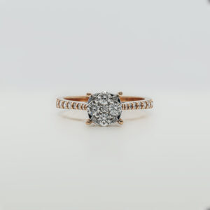 18K Gold Diamond Cluster Ring