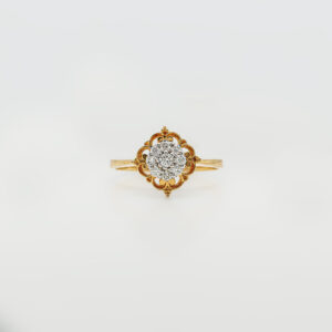 21K Gold Diamond Floral Ring