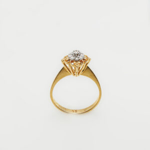 21K Gold Diamond Floral Ring