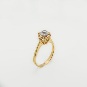 21K Gold Diamond Floral Ring