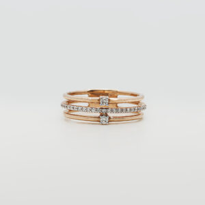 18K Gold Multi-Band Diamond Ring