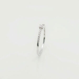 18K Gold Diamond Solitaire Band Ring