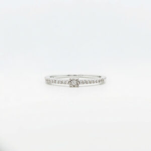 18K Gold Diamond Solitaire Band Ring