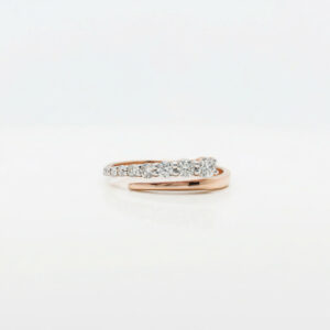 18K Gold Diamond Curved Band Ring