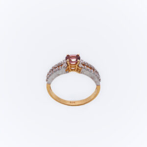 21k Gold Natural Tourmaline Zircon Ring