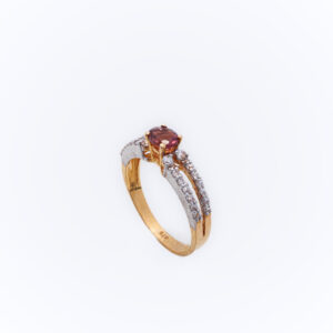 21k Gold Natural Tourmaline Zircon Ring