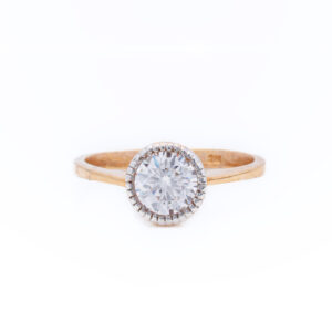 21k Gold Single Zircon Ring