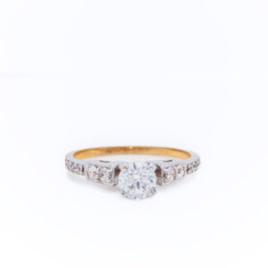 21k Gold Zircon Center Ring